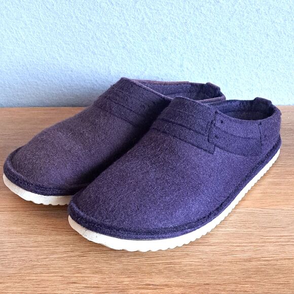 Haflinger Women’s 38 7  Wool Clogs Slippers Purple Slip-On Round Toe Shoes - Picture 1 of 13